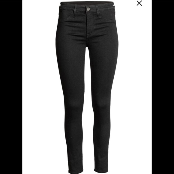 NWT H&M Black Denim Skinny Low Waist Jeans 26/30 - Picture 6 of 8